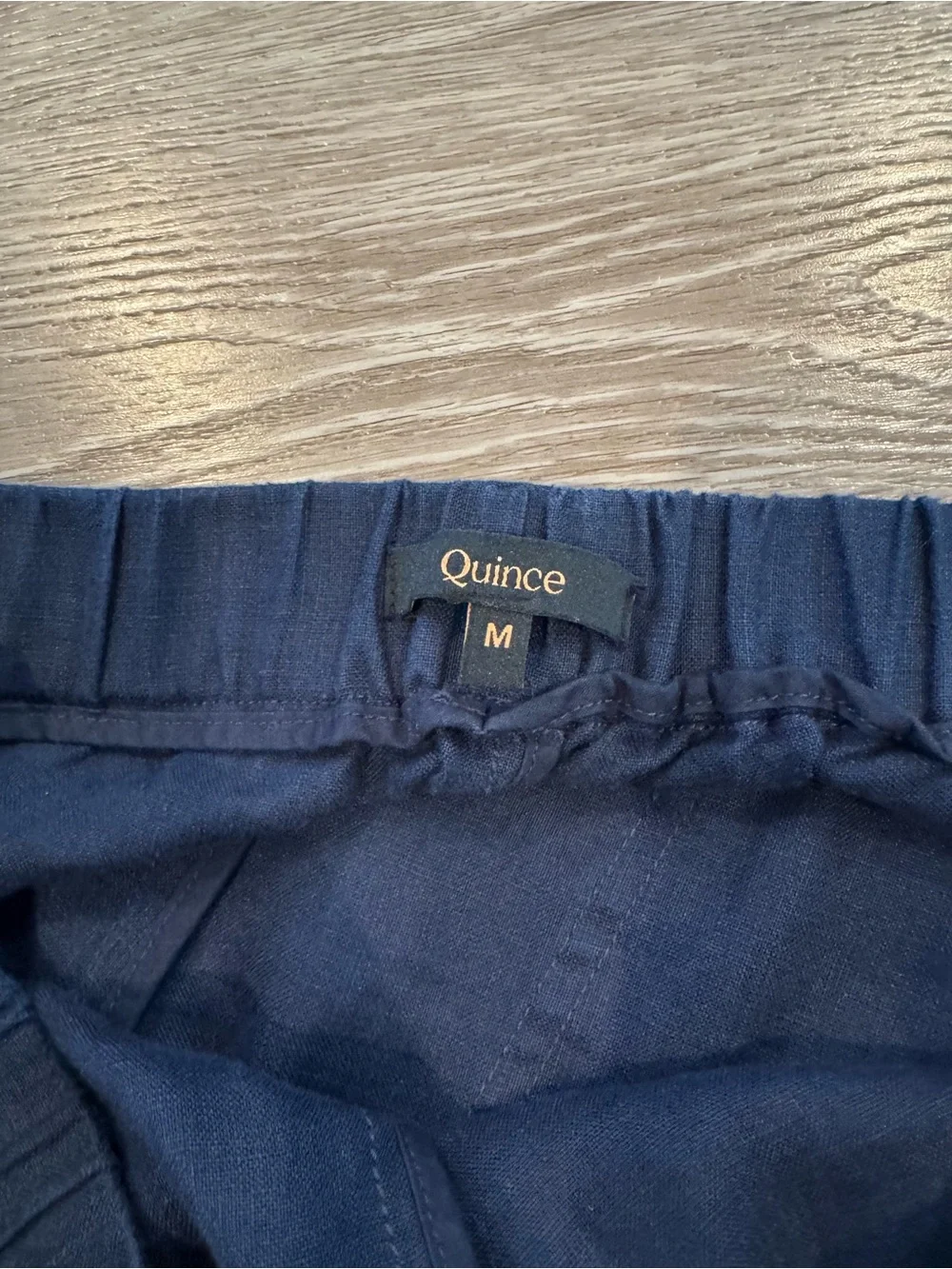 Quince 100% European Linen Pants, M, Deep Navy color
